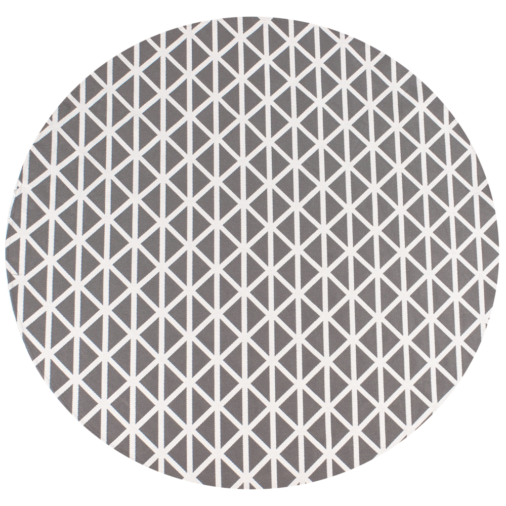 Tappeto rotondo per interni ed esterni con motivo geometrico ⌀160 cm Grigio moderno balcone patio