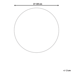 Tappeto rotondo per interni e per esterni con motivo a traliccio marocchino ⌀ 120 cm Beige e bianco moderno balcone patio