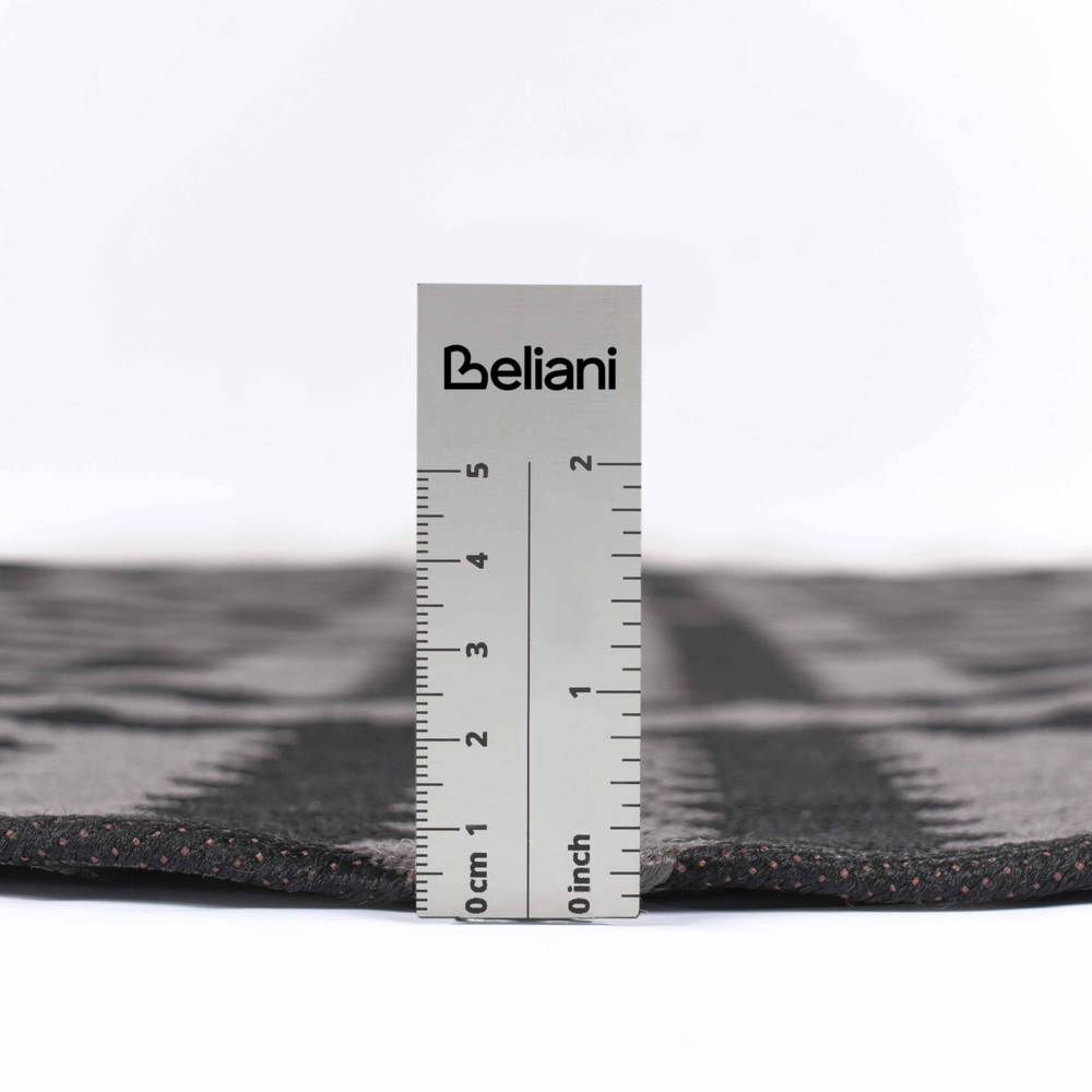 Tappeto rotondo per interni e per esterni con motivo geometrico ⌀ 160 cm nero e grigio stile moderno balcone patio