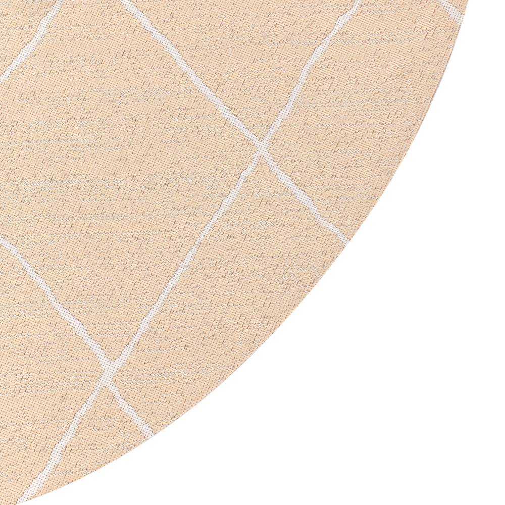 Tappeto rotondo per interni e per esterni con motivo geometrico ⌀ 120 cm Beige stile moderno balcone patio