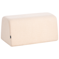 Pouf poggiapiedi rettangolare da salotto imbottito in tessuto boucle beige