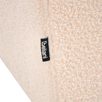 Pouf poggiapiedi rettangolare da salotto imbottito in tessuto boucle beige