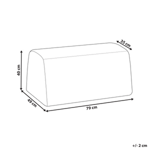 Pouf poggiapiedi rettangolare da salotto imbottito in tessuto boucle beige