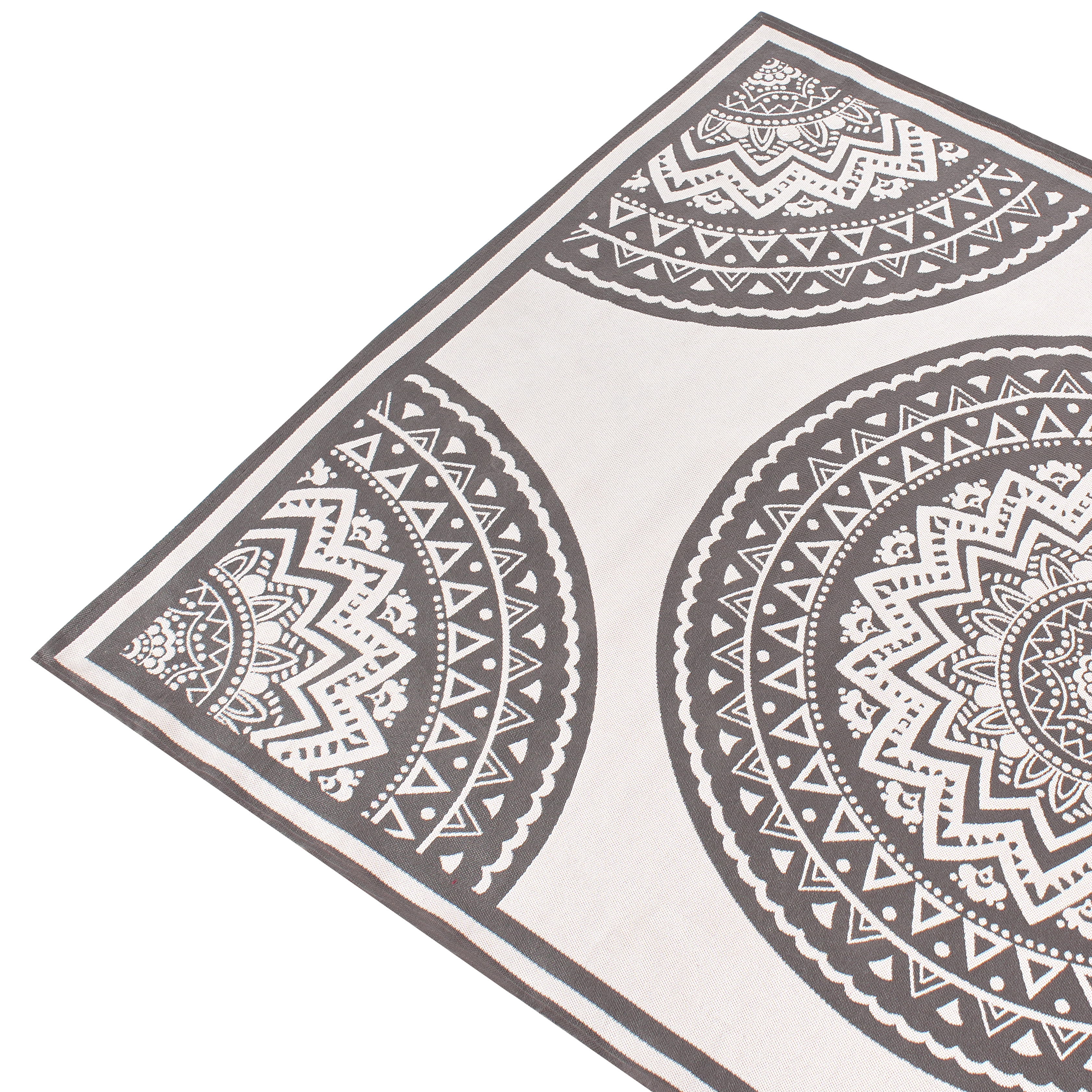 Tappeto per interni e per esterni con motivo orientale 160 x 230 cm Grigio e beige moderno balcone patio