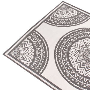 Tappeto per interni e per esterni con motivo orientale 160 x 230 cm Grigio e beige moderno balcone patio