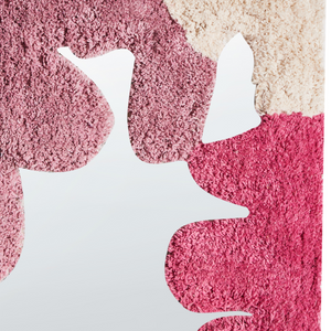 Specchio da parete in cotone rosa 75 x 41 cm Forma rettangolare decorativa Decorazione astratta Accessori per la casa