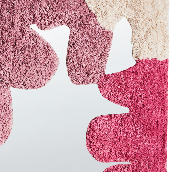 Specchio da parete in cotone rosa 75 x 41 cm Forma rettangolare decorativa Decorazione astratta Accessori per la casa