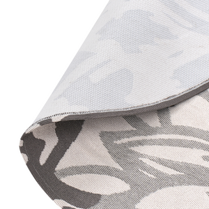 Tappeto rotondo moderno per interni e per esterni con motivo floreale 120 cm Grigio moderno balcone patio