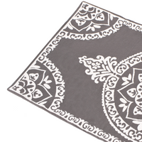 Tappeto rotondo moderno per interni e per esterni con motivo orientale 80 x 150 cm Grigio moderno balcone patio