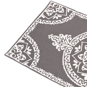 Tappeto rotondo moderno per interni e per esterni con motivo orientale 80 x 150 cm Grigio moderno balcone patio