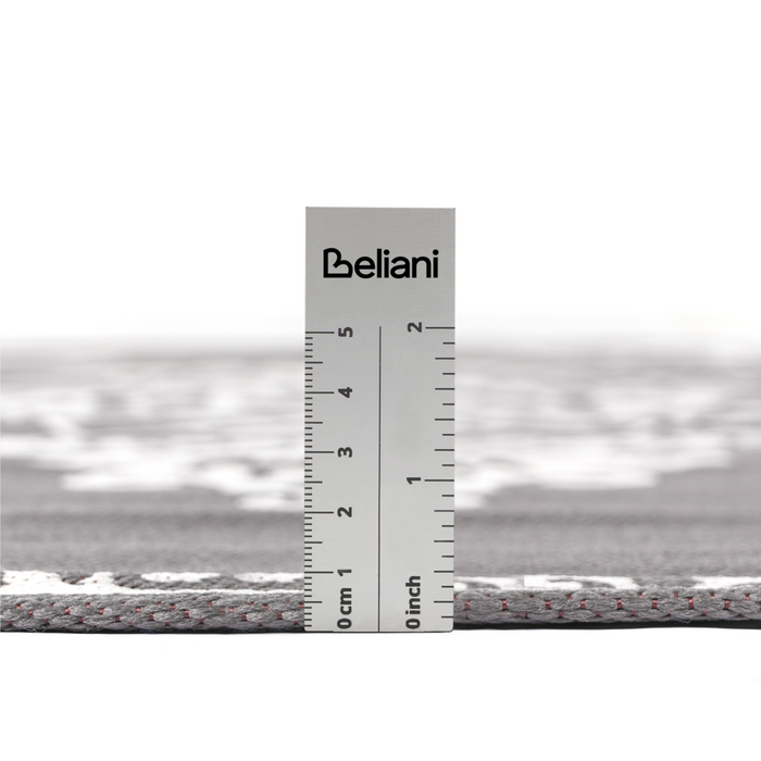 Tappeto rotondo moderno per interni e per esterni con motivo orientale 80 x 150 cm Grigio moderno balcone patio