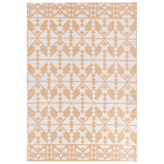 Tappeto rotondo moderno per interni ed esterni con motivo geometrico 160 x 230 cm Beige moderno balcone patio