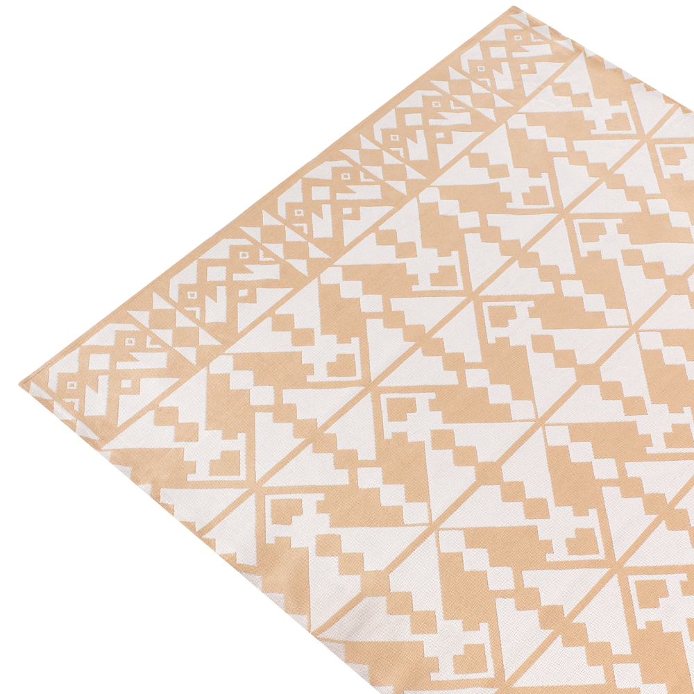 Tappeto rotondo moderno per interni ed esterni con motivo geometrico 160 x 230 cm Beige moderno balcone patio