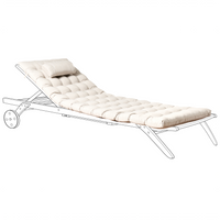 Cuscino per lettino prendisole con poggiatesta per lettino solare Resistente ai raggi UV beige esterno bordo piscina