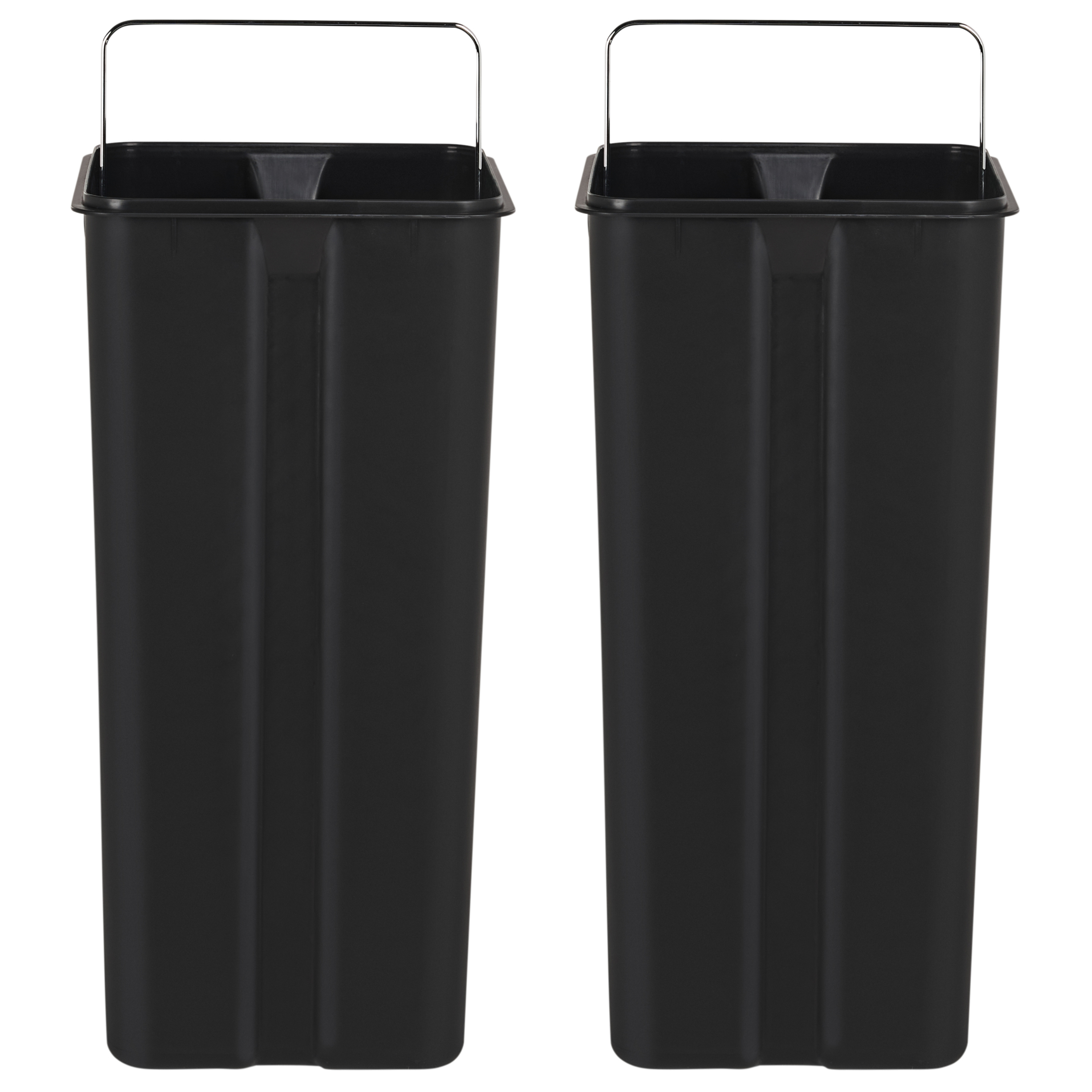 Cestino doppio con pedale e coperchio metallo Materiale sintetico Argento Cucina moderna Riciclabile