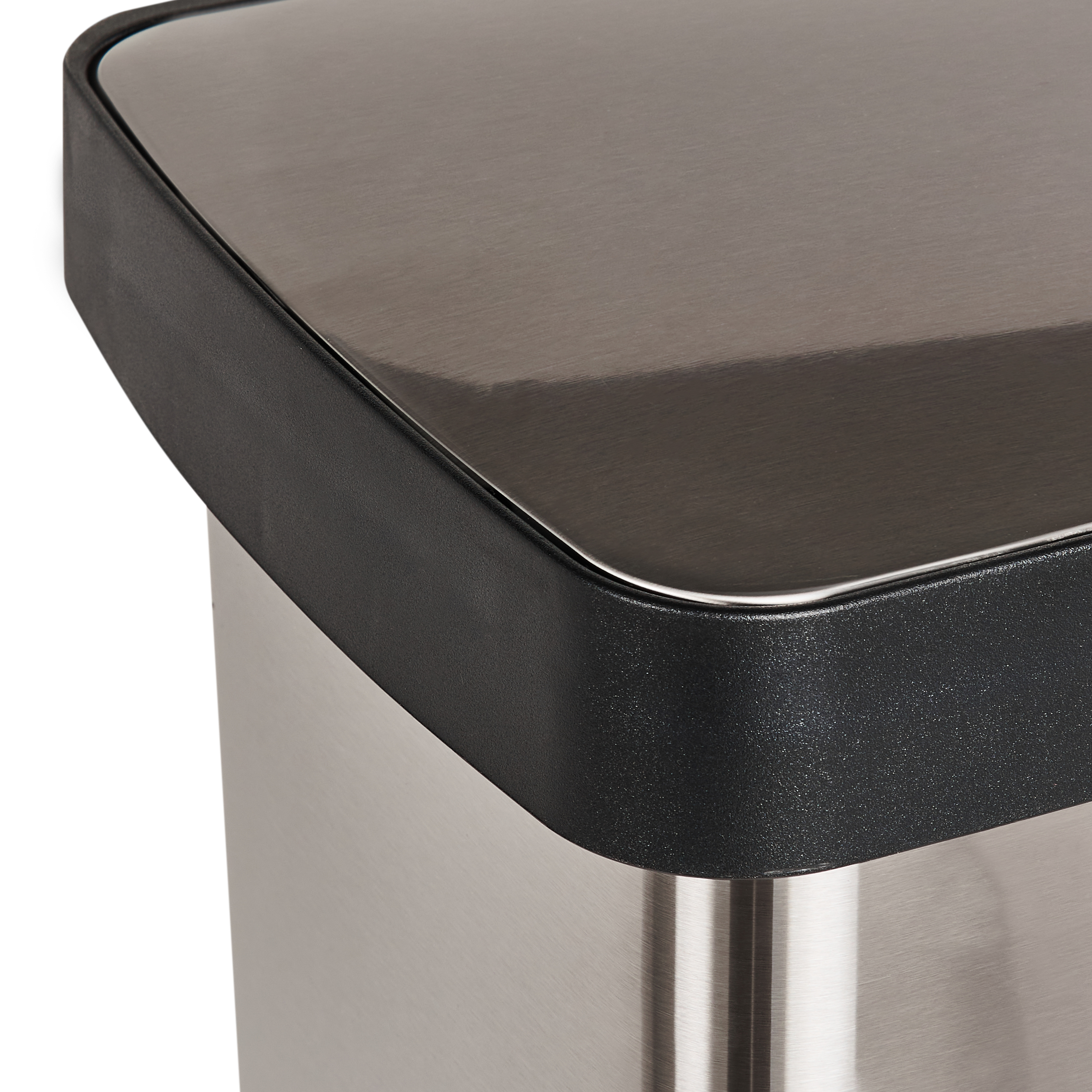 Cestino doppio con pedale e coperchio metallo Materiale sintetico Argento Cucina moderna Riciclabile