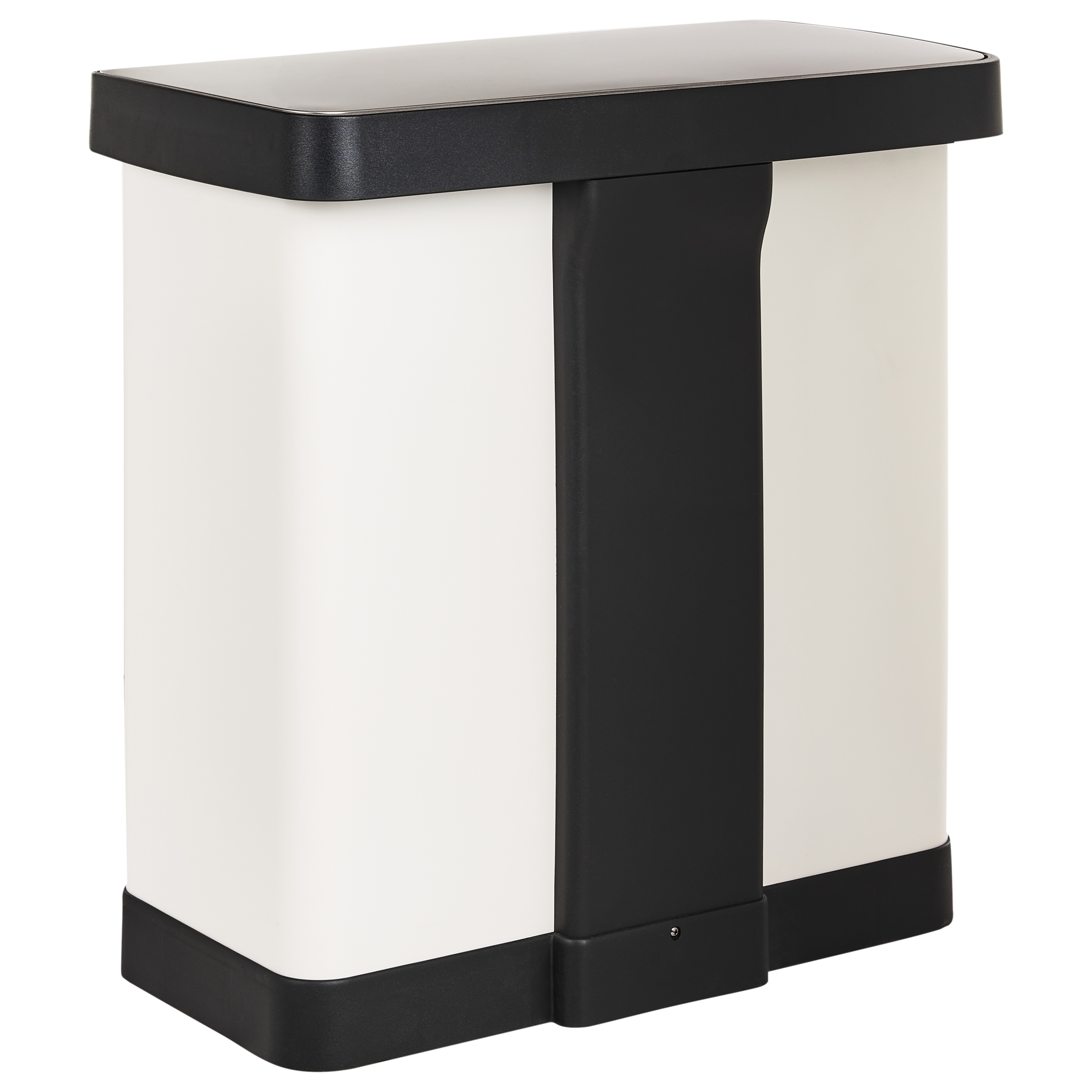 Cestino doppio con pedale e coperchio metallo Materiale sintetico Bianco Cucina moderna Riciclabile