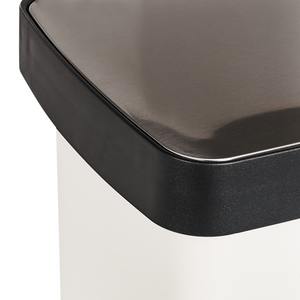 Cestino doppio con pedale e coperchio metallo Materiale sintetico Bianco Cucina moderna Riciclabile