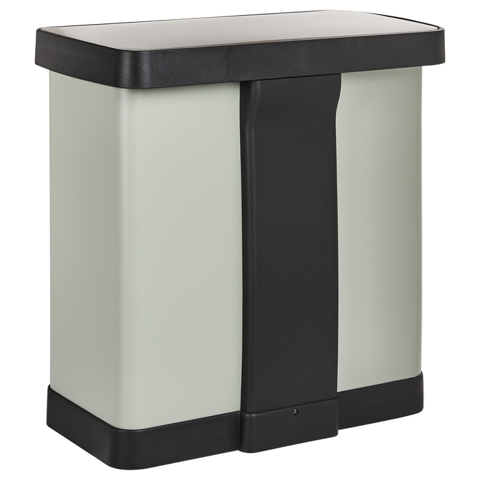 Cestino doppio con pedale e coperchio metallo Materiale sintetico Verde Chiaro Cucina moderna Riciclabile