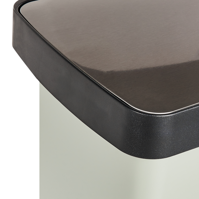 Cestino doppio con pedale e coperchio metallo Materiale sintetico Verde Chiaro Cucina moderna Riciclabile