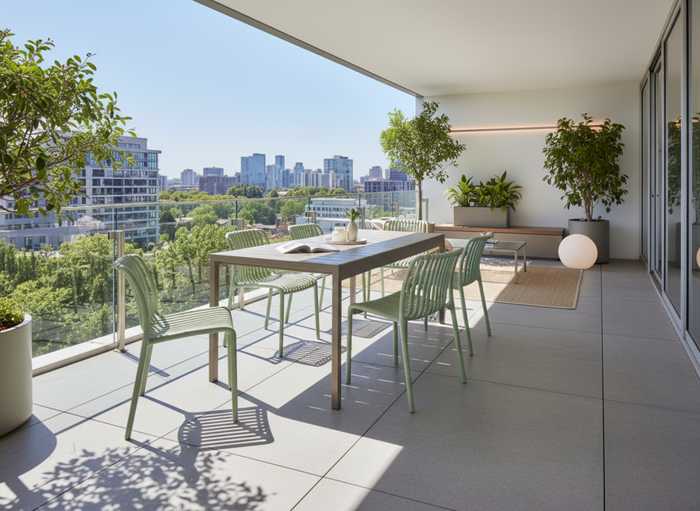 Tavolo da pranzo da giardino Telaio sintetico marrone 4-6 posti resistente alle intemperie Patio esterno