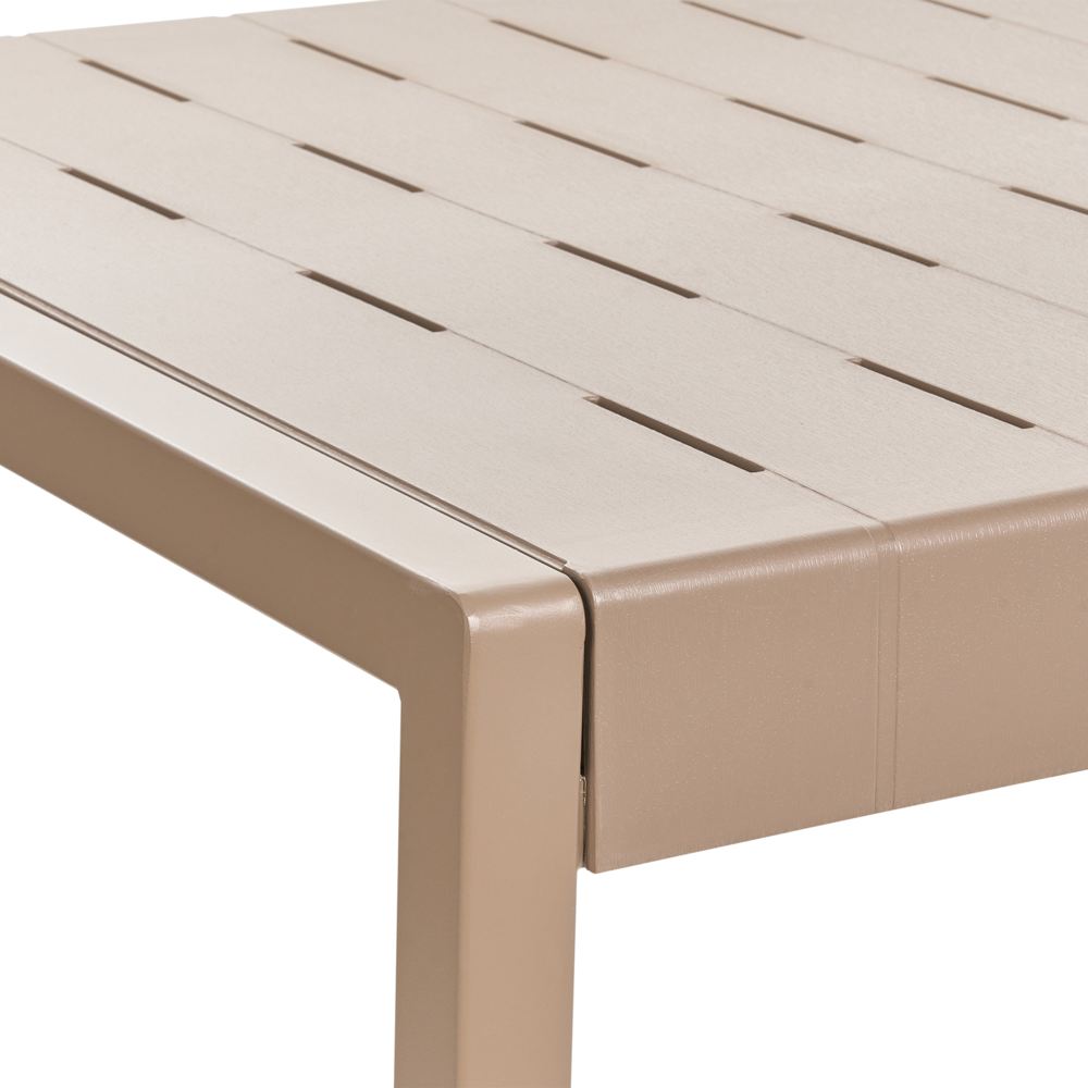 Tavolo da pranzo da giardino Telaio sintetico marrone 4-6 posti resistente alle intemperie Patio esterno