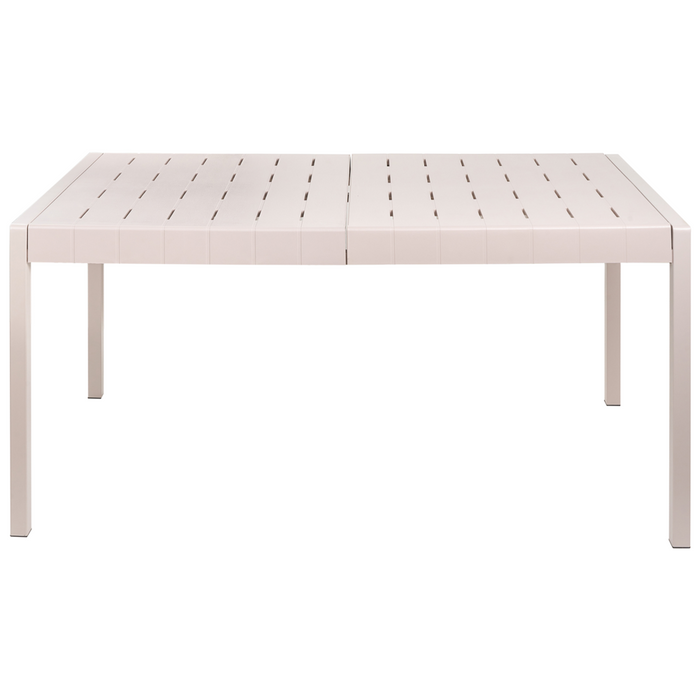 Tavolo da pranzo da giardino Telaio sintetico beige 4-6 posti resistente alle intemperie Patio esterno