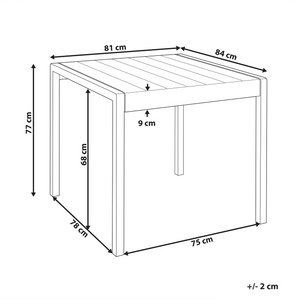 Tavolo da pranzo da giardino Telaio sintetico nero 4 posti resistente alle intemperie Patio esterno