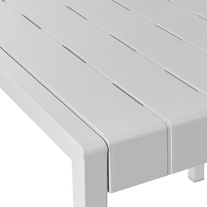 Tavolo da pranzo da giardino Telaio sintetico grigio 4 posti resistente alle intemperie Patio esterno