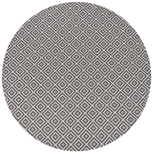 Tappeto rotondo per interni e per esterni con motivo geometrico ⌀ 160 cm Grigio stile moderno balcone patio