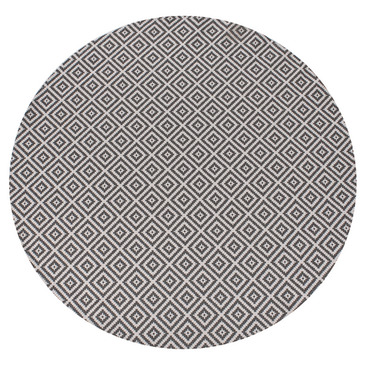 Tappeto per tappetino grigio materiale sintetico ⌀ 120 cm per interni ed esterni motivo geometrico moderno balcone patio