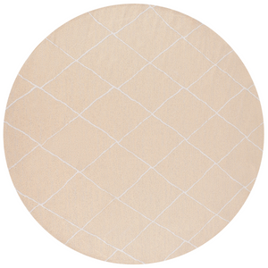 Tappeto rotondo per interni e per esterni con motivo geometrico  ⌀ 160 cm Beige stile moderno balcone patio