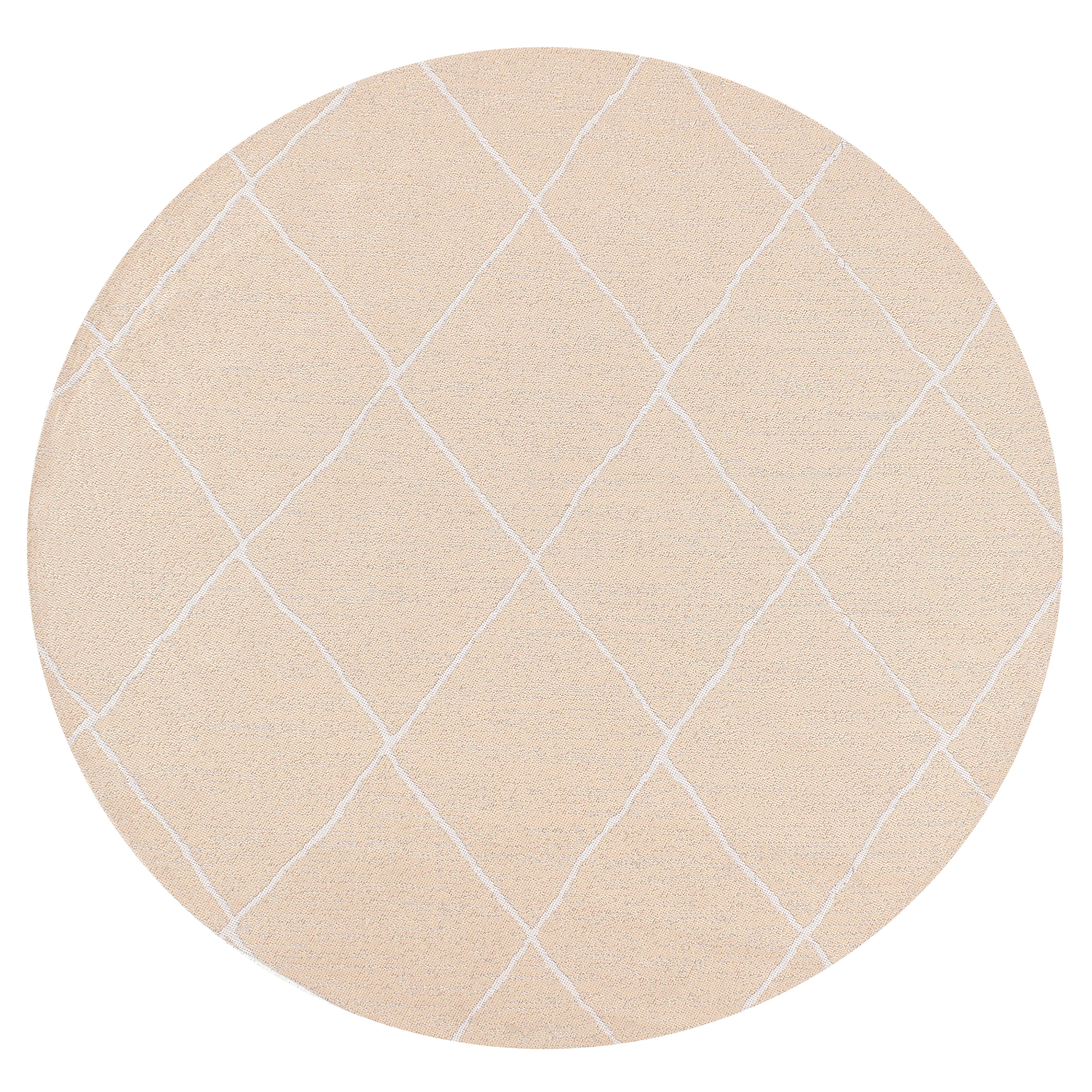 Tappeto rotondo per interni e per esterni con motivo geometrico ⌀ 120 cm Beige stile moderno balcone patio