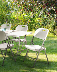 Set di 2 sedie da giardino in materiale sintetico bianco per esterni senza braccioli Stile moderno