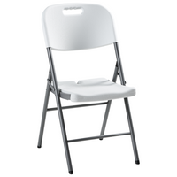 Set di 2 sedie da giardino in materiale sintetico bianco per esterni senza braccioli Stile moderno