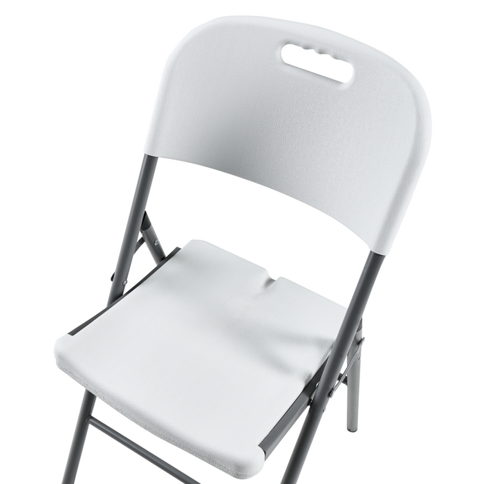 Set di 2 sedie da giardino in materiale sintetico bianco per esterni senza braccioli Stile moderno