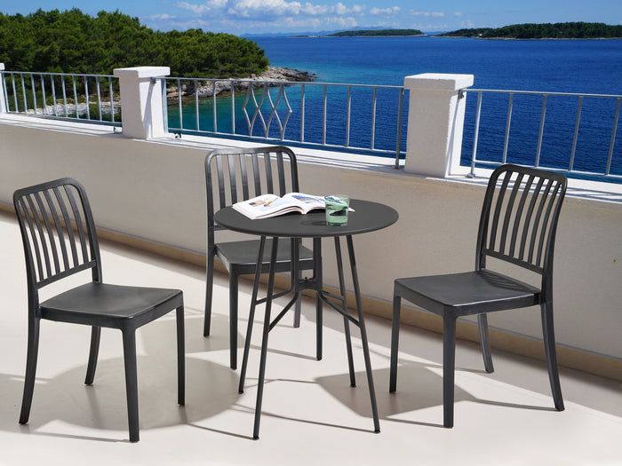 Tavolo da pranzo da giardino in ferro nero metallo rotondo ø 64 cm Design moderno per esterni