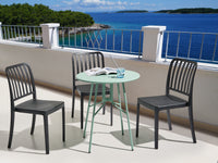 Tavolo da pranzo da giardino in ferro verde chiaro metallo rotondo ø 64 cm Design moderno per esterni