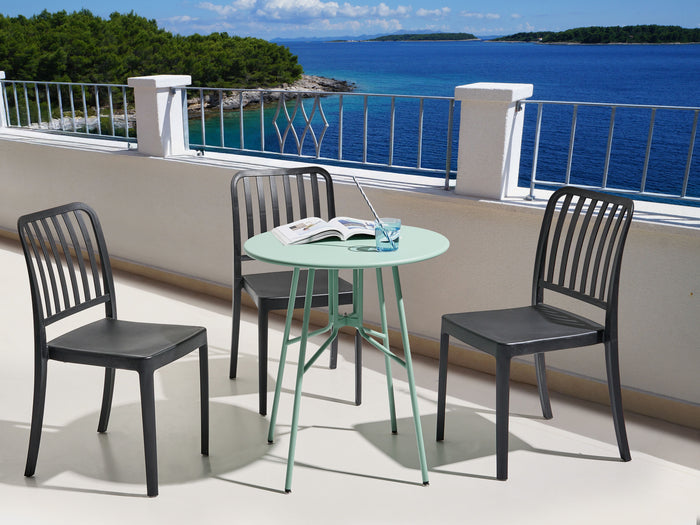 Tavolo da pranzo da giardino in ferro verde chiaro metallo rotondo ø 64 cm Design moderno per esterni