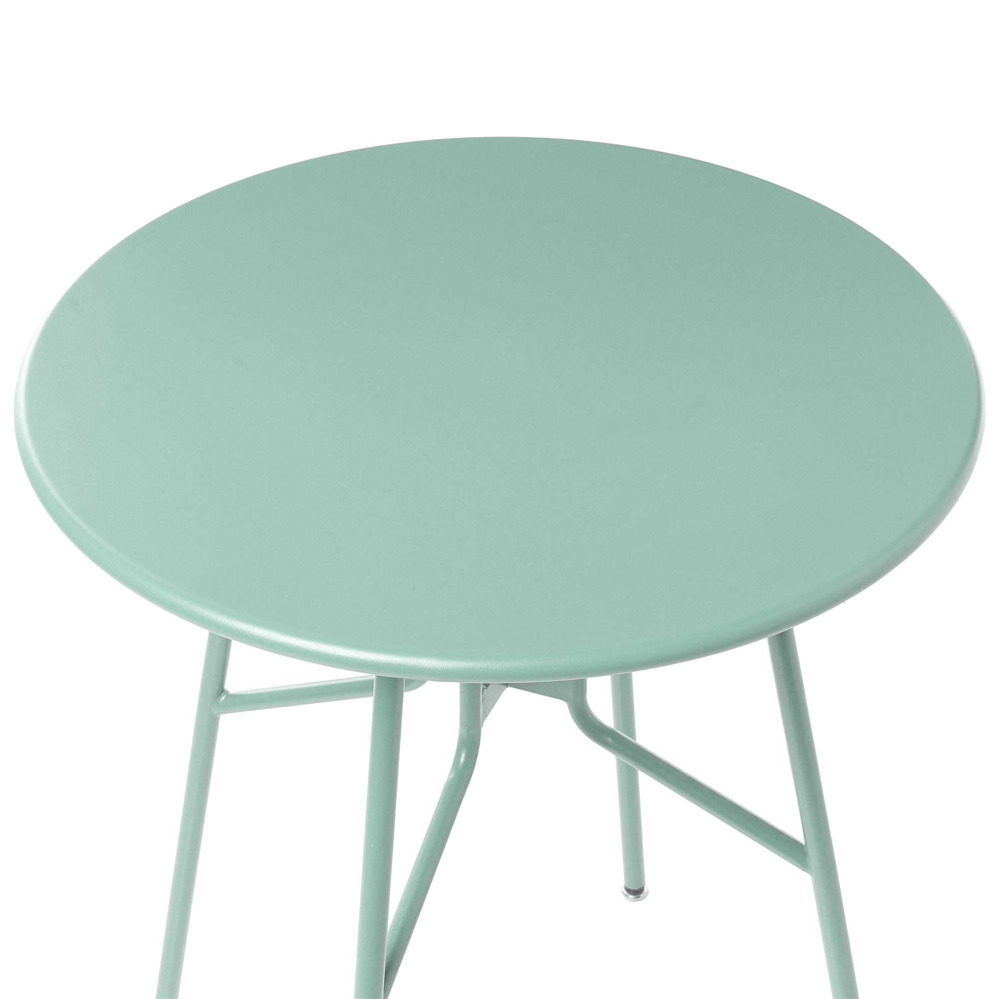 Tavolo da pranzo da giardino in ferro verde chiaro metallo rotondo ø 64 cm Design moderno per esterni