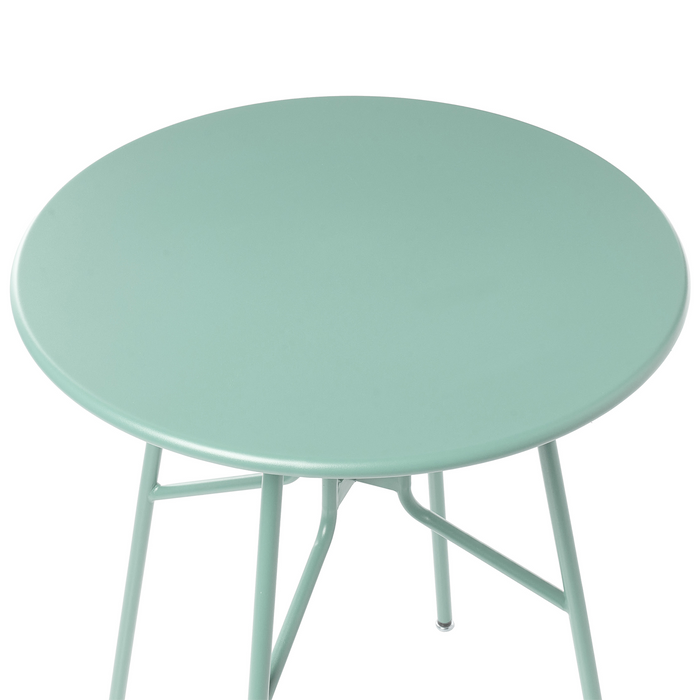 Tavolo da pranzo da giardino in ferro verde chiaro metallo rotondo ø 64 cm Design moderno per esterni