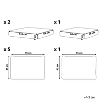 Set di copricuscini da giardino per divano angolare e cuscini per schienale bianco sporco