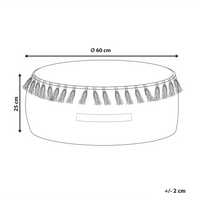 Pouf ottomano in velluto blu poggiapiedi rotondo Glam