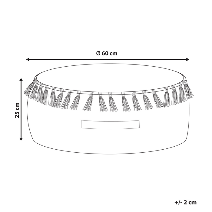 Pouf ottomano in velluto blu poggiapiedi rotondo Glam