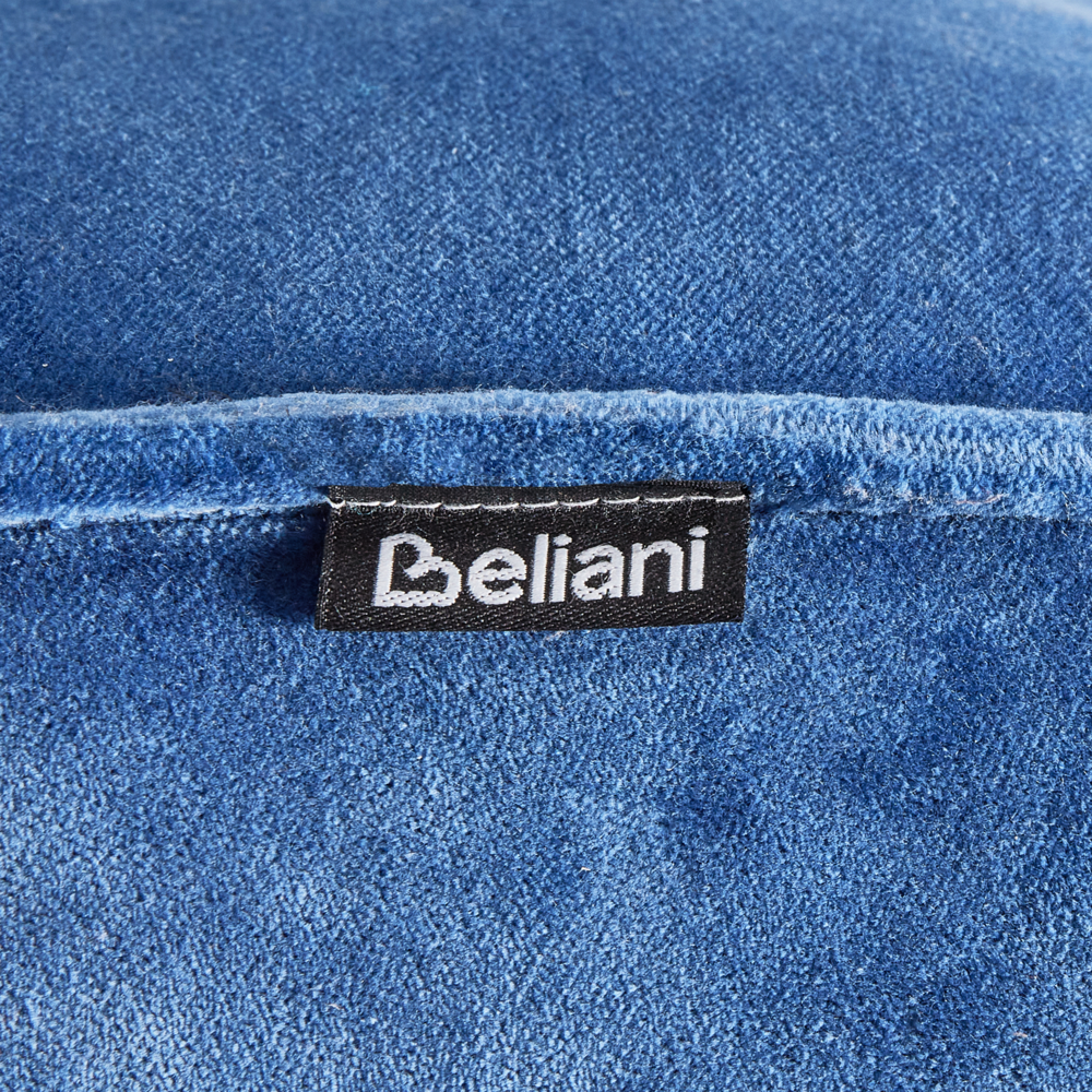 Pouf rotondo moderno in velluto per soggiorno e camera da letto blu stile glamour