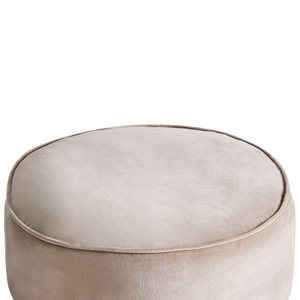 Pouf rotondo moderno in velluto per soggiorno e camera da letto marrone chiaro stile glamour
