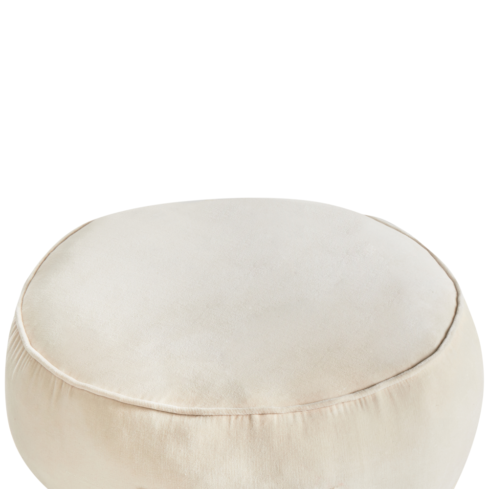 Pouf rotondo moderno in velluto per soggiorno e camera da letto beige chiaro stile glamour