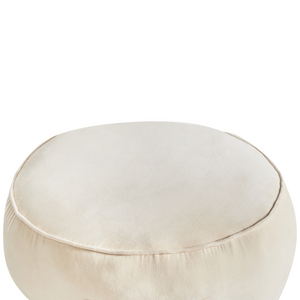Pouf rotondo moderno in velluto per soggiorno e camera da letto beige chiaro stile glamour