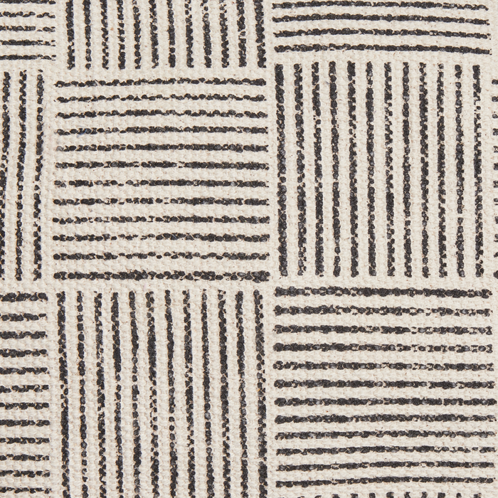 Pouf ottomano grigio in tessuto, poggiapiedi quadrato stile retrò boho