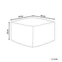 Pouf ottomano grigio in tessuto, poggiapiedi quadrato stile retrò boho